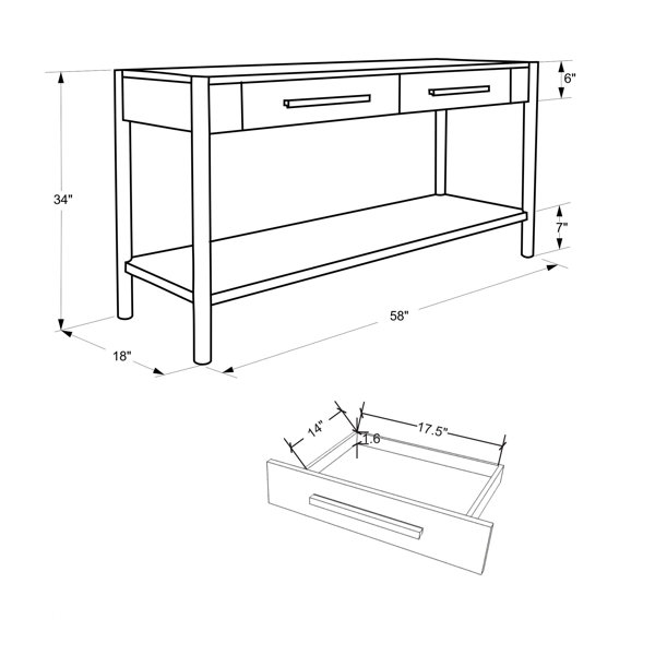 Joss & Main Denzel 58'' Wooden Console Table & Reviews | Joss & Main